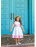 Kids Formal White And Pink Satin Flower Girl Dress